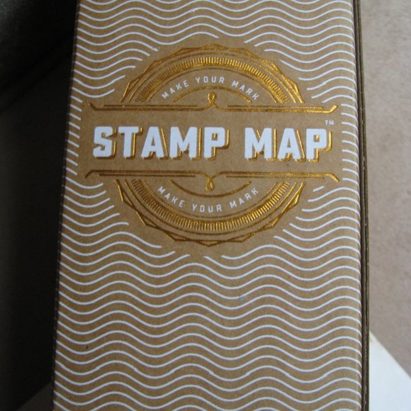 Travel Stamp Map - Craft Map With Ink Stamps by Originals by Luckies New in Box - Picture 1 of 15